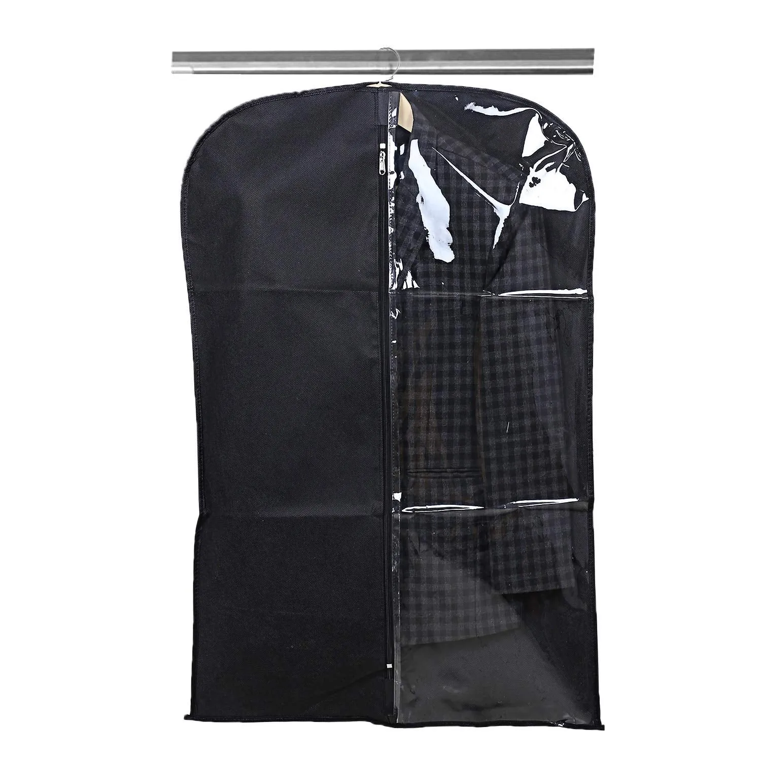 Kuber Industries 4 Pieces Half Transparent Non Woven Men's Coat Blazer Suit Cover (Grey & Black & Maroon & Brown) - CTKTC041532
