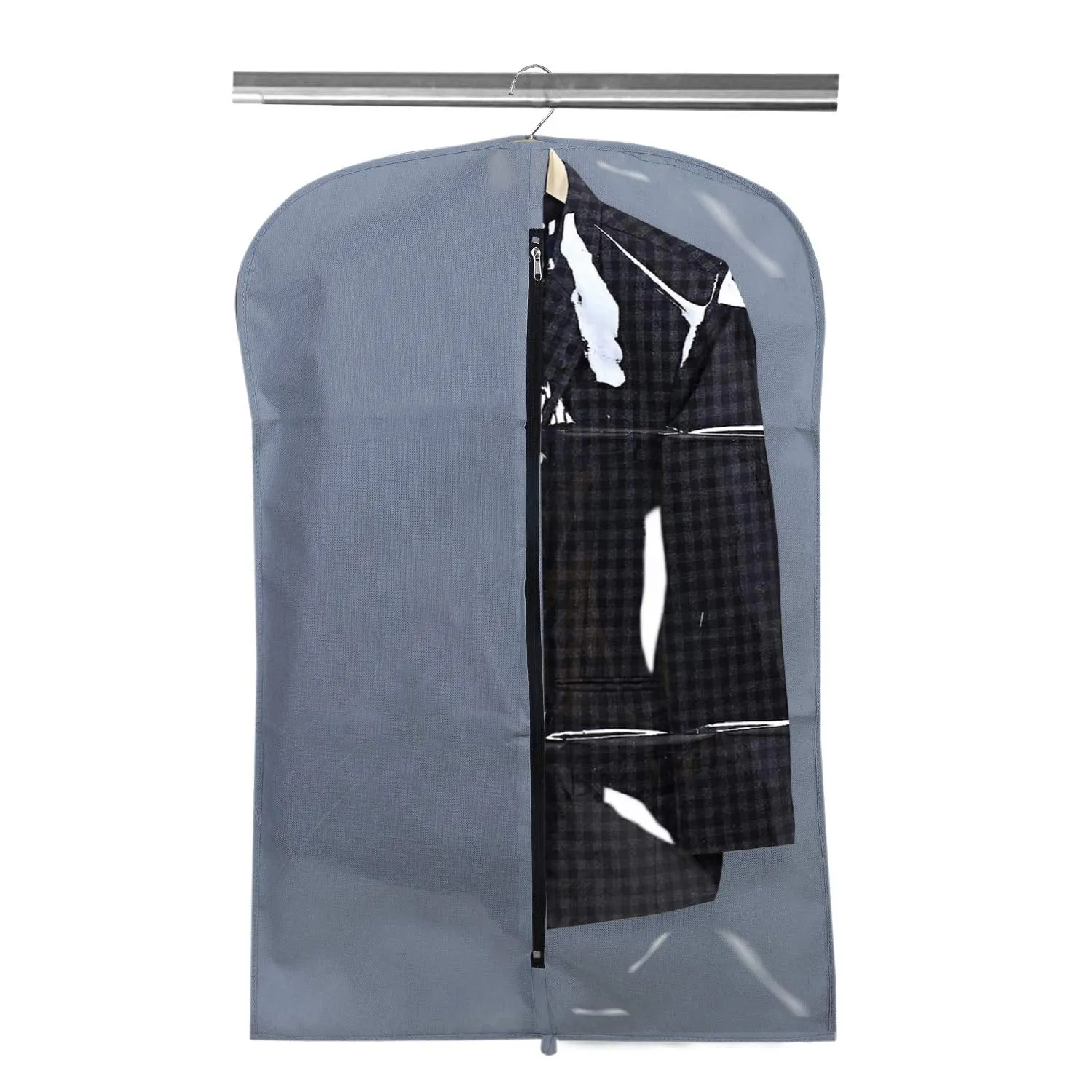 Kuber Industries 4 Pieces Half Transparent Non Woven Men's Coat Blazer Suit Cover (Grey & Black & Maroon & Brown) - CTKTC041532