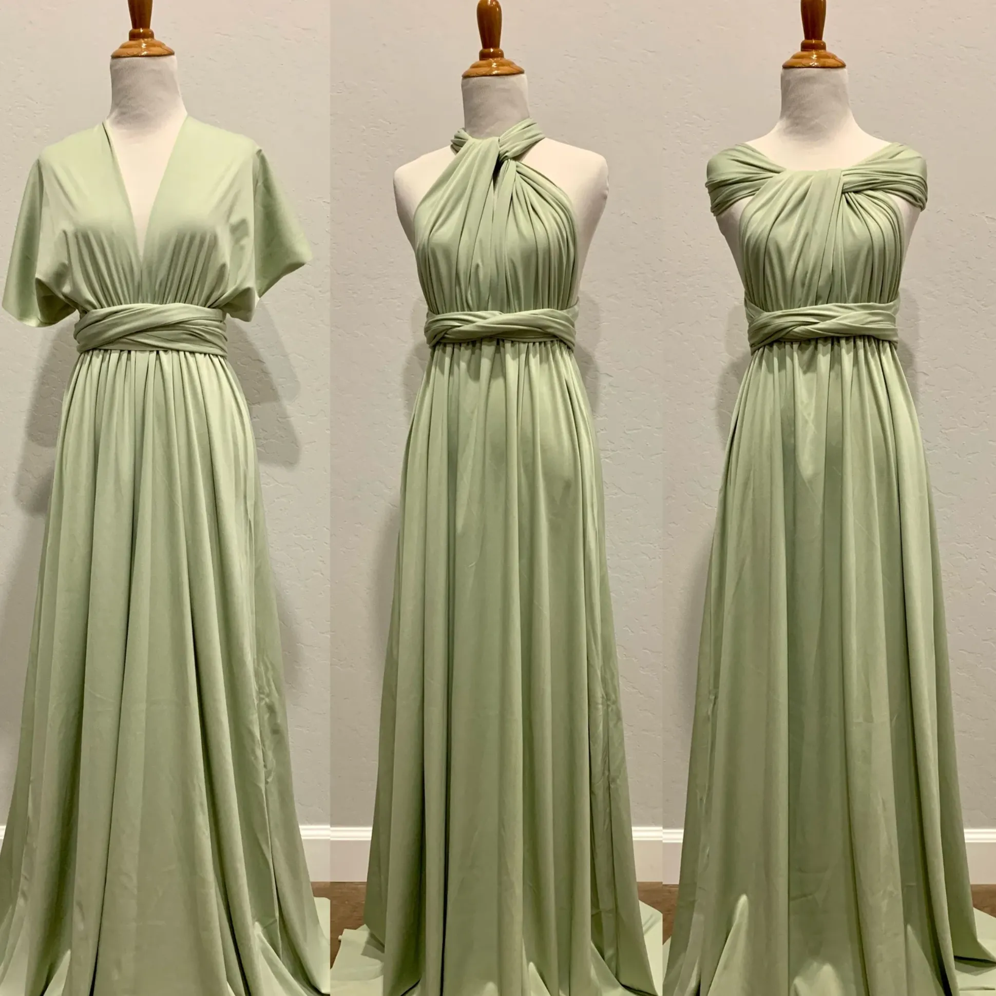 Light Pea Green Infinity Dress/ Wrap Convertible Bridesmaid Dress-S149