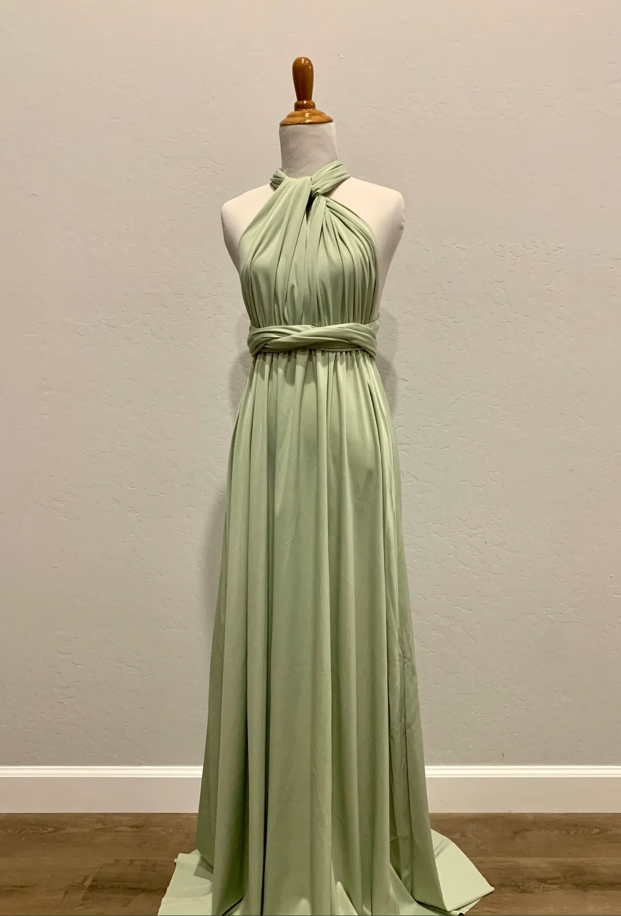 Light Pea Green Infinity Dress/ Wrap Convertible Bridesmaid Dress-S149