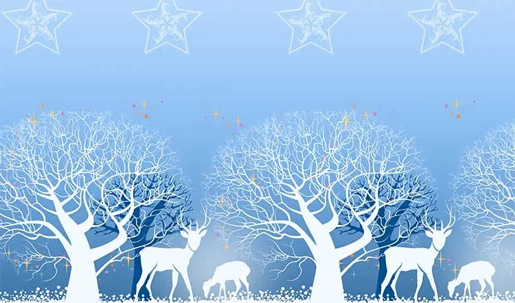 Light Sky Blue Sweet Christmas Reindeer and Tree Printed Lace Lolita Skirt for Lady