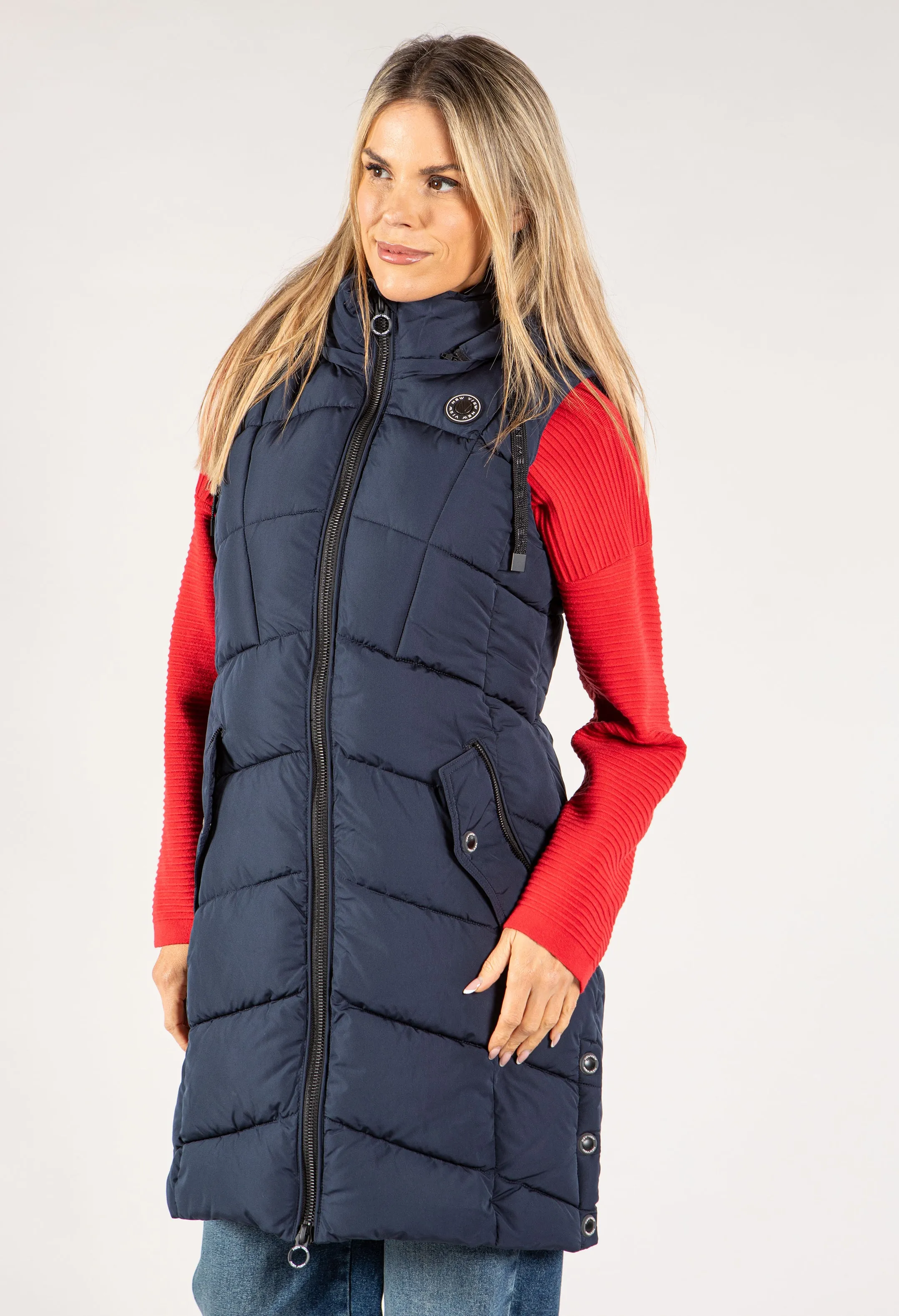 Longline Zip Up Gilet