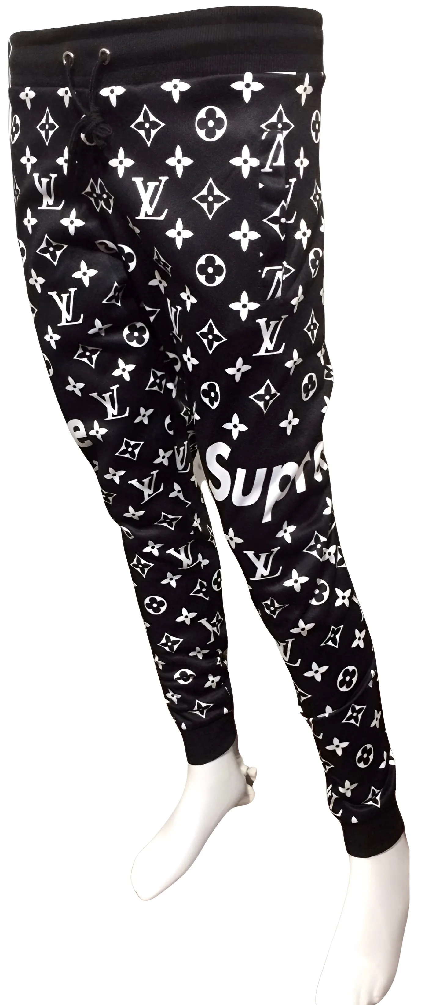 ^LUXURY^ (BLACK-WHITE) ~ALL OVER PRINT~ JOGGER SWEATPANTS