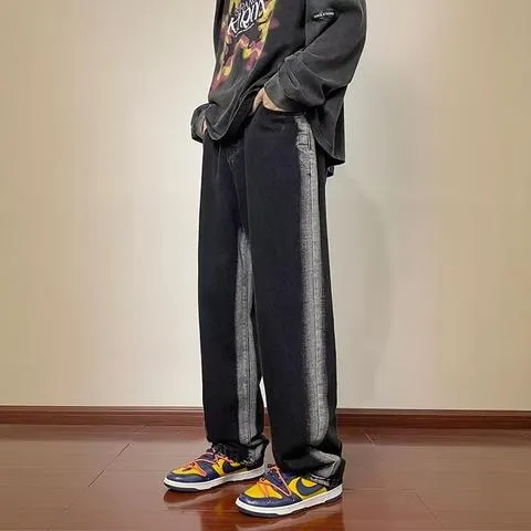 Men Jeans Wide Leg Denim Cargo jean pants Loose Straight Baggy Men's Jeans hip hop Streetwear Men denim Trousers