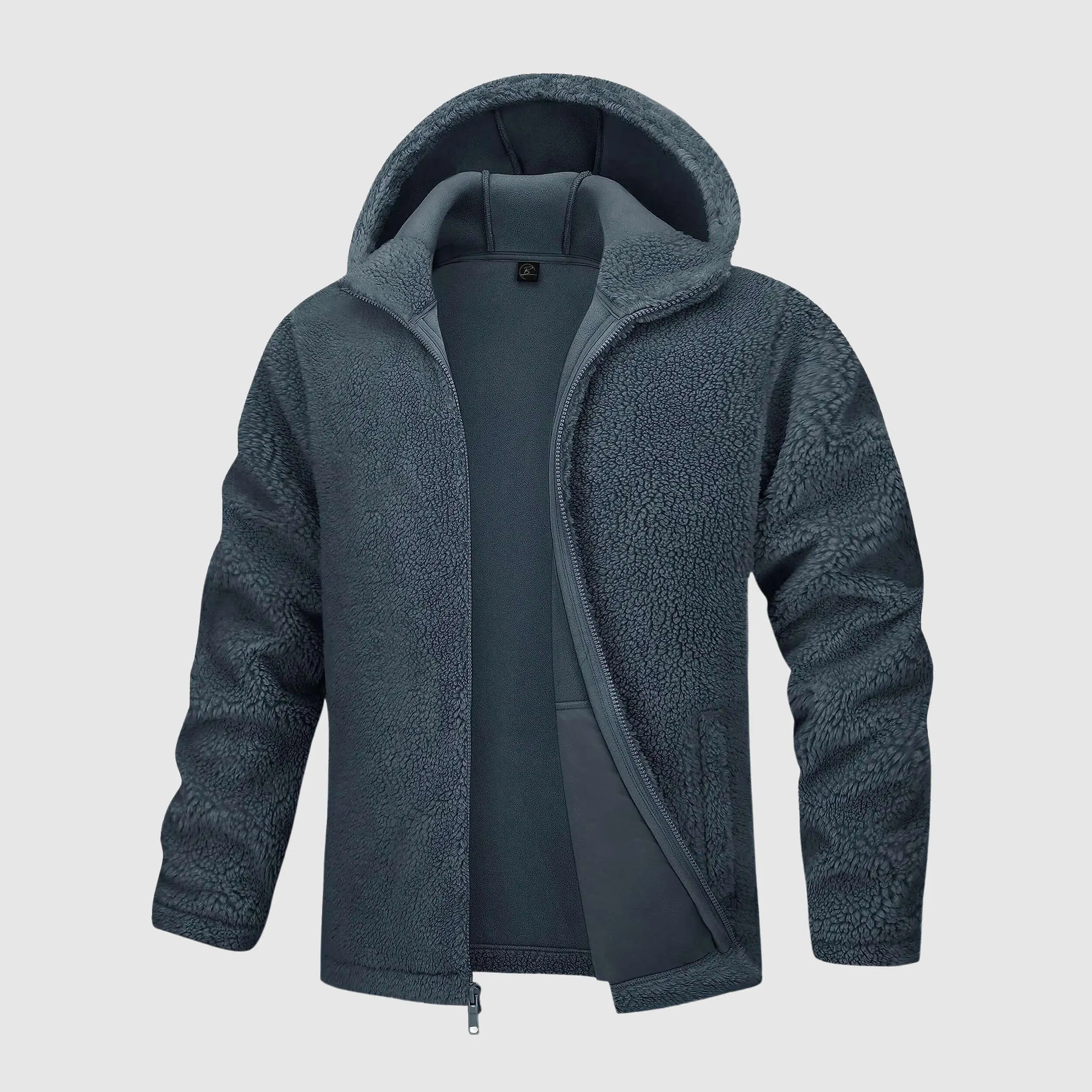 Men's Hooded Sherpa Fleece Jacket