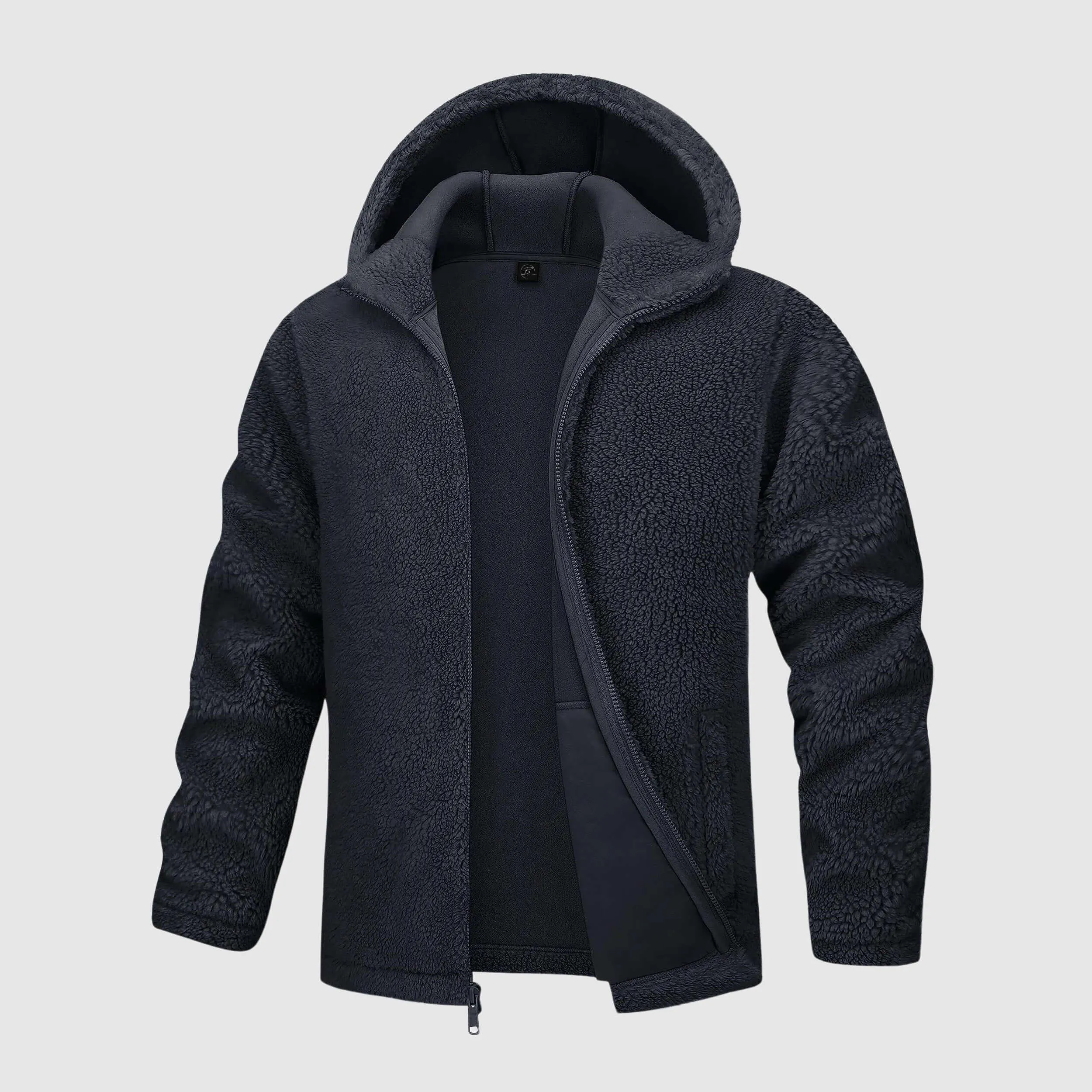 Men's Hooded Sherpa Fleece Jacket