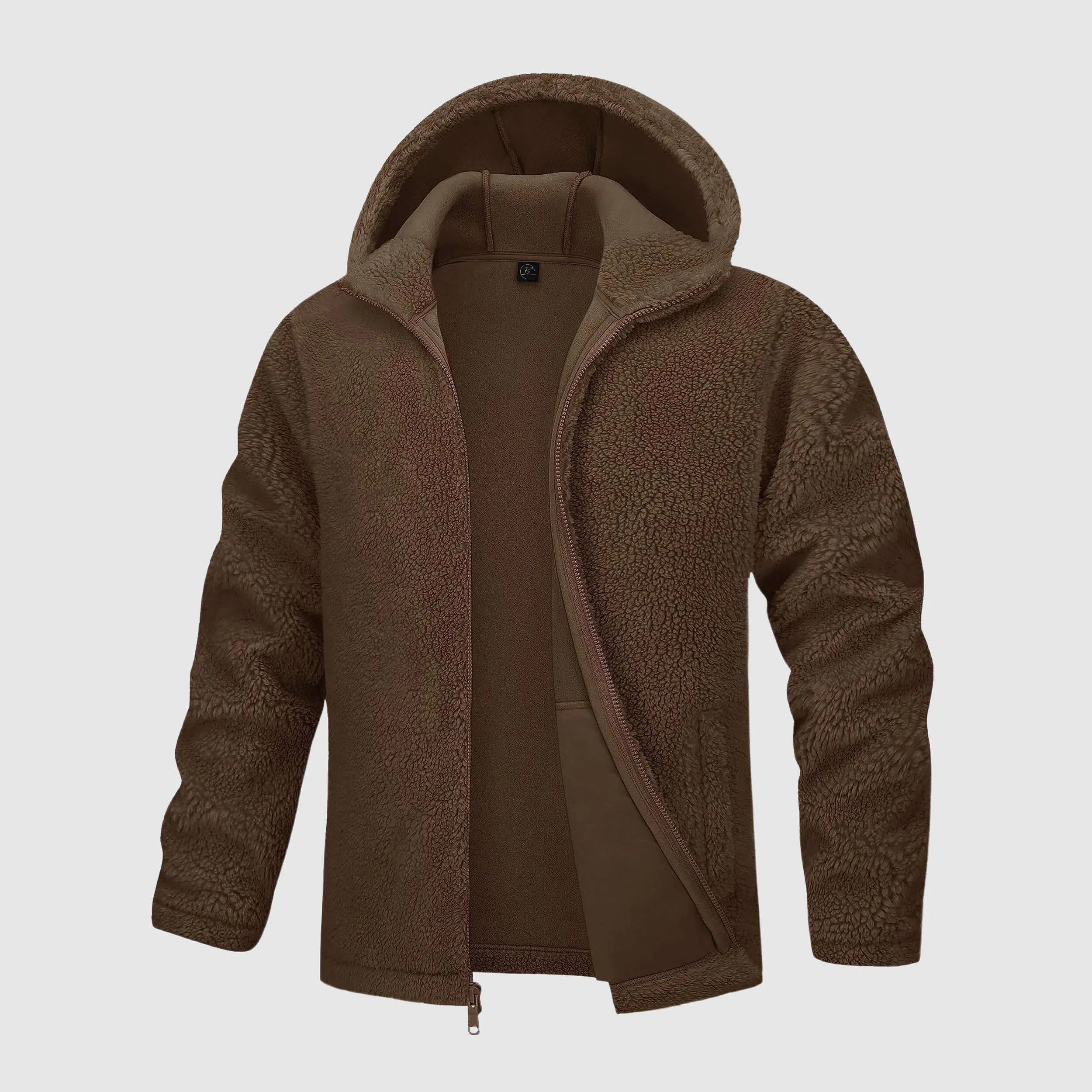 Men's Hooded Sherpa Fleece Jacket