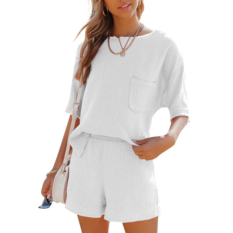 Natures Embrace Organic Cotton Womens Lounge Shorts Set