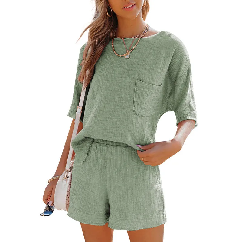 Natures Embrace Organic Cotton Womens Lounge Shorts Set