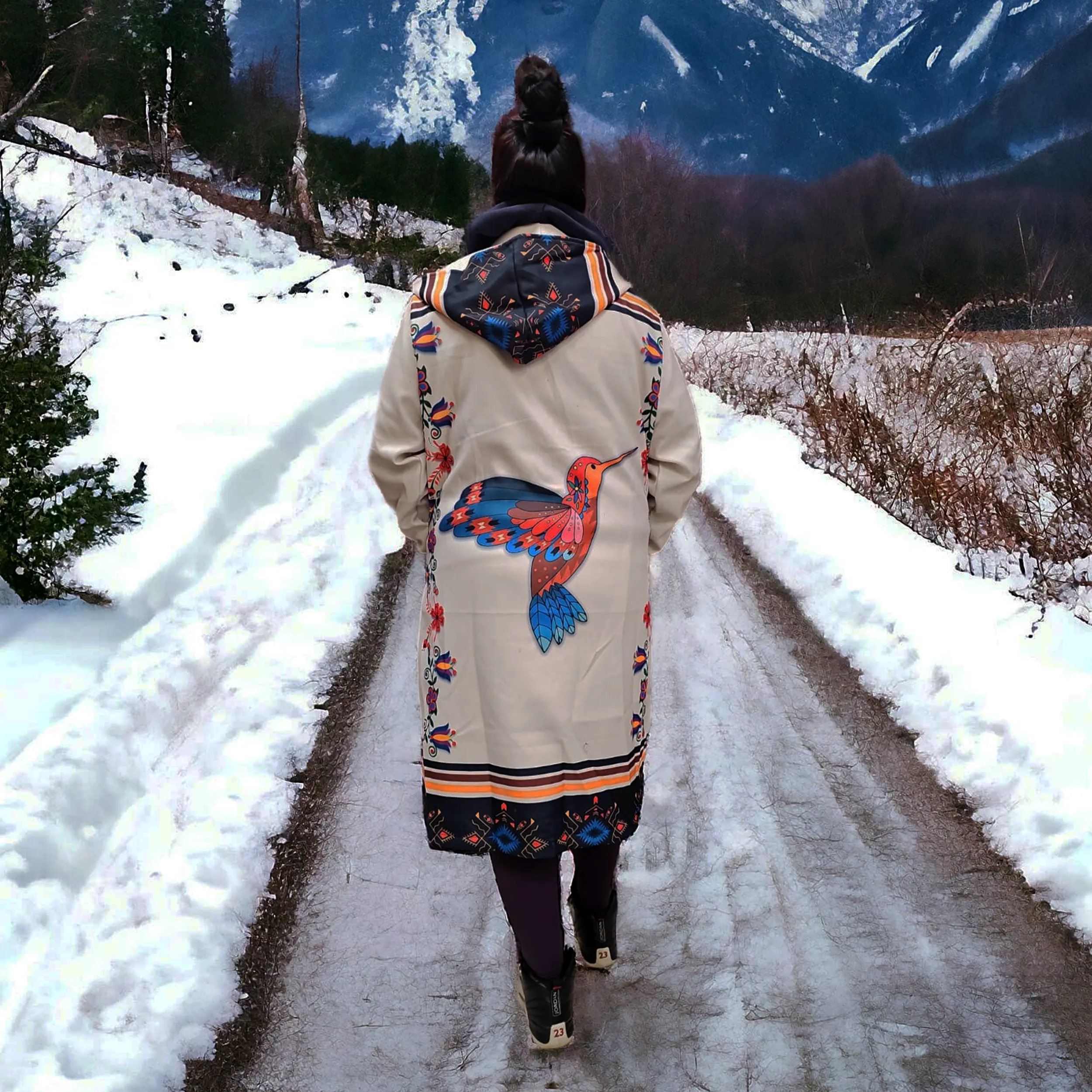 OLDTRIBES™ Long Coat (hummingbird white) COLLECTION 2024