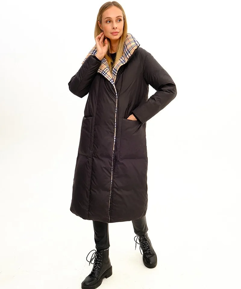 Pandora Premium Plaid Accent Belted Coat