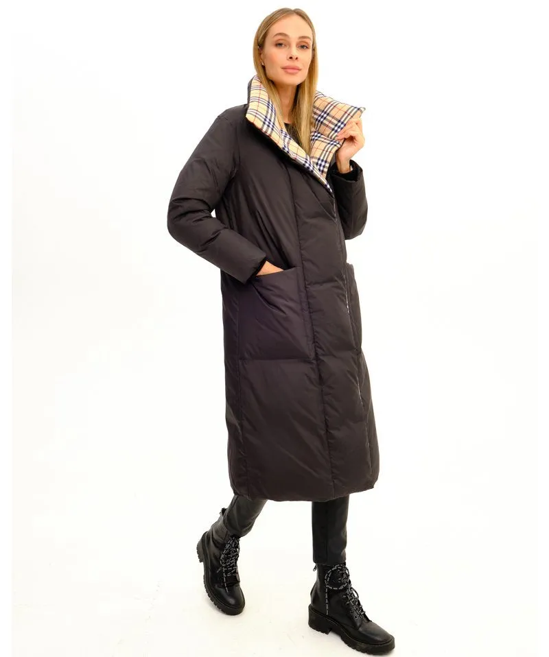 Pandora Premium Plaid Accent Belted Coat