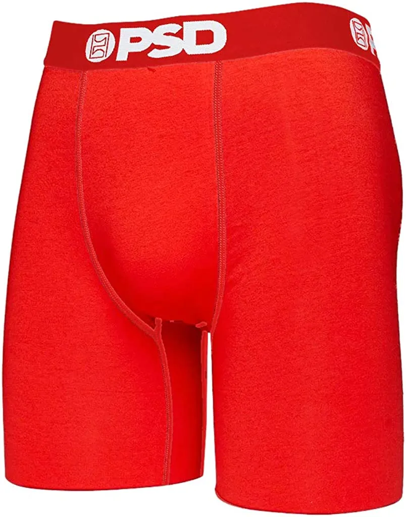 PSD Men's 3-Pack  7" Cotton Boxer Briefs - Red/Grey/Black