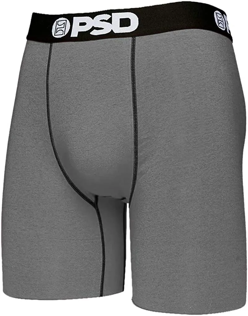 PSD Men's 3-Pack  7" Cotton Boxer Briefs - Red/Grey/Black