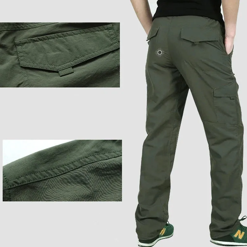 Quick Dry Cargo Pants Men Summer Breathable Lightweight Waterproof Tactical Pants Male Army Military Casual Long Trousers