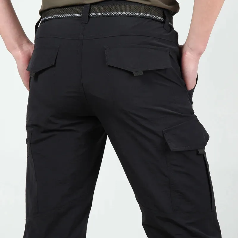 Quick Dry Cargo Pants Men Summer Breathable Lightweight Waterproof Tactical Pants Male Army Military Casual Long Trousers