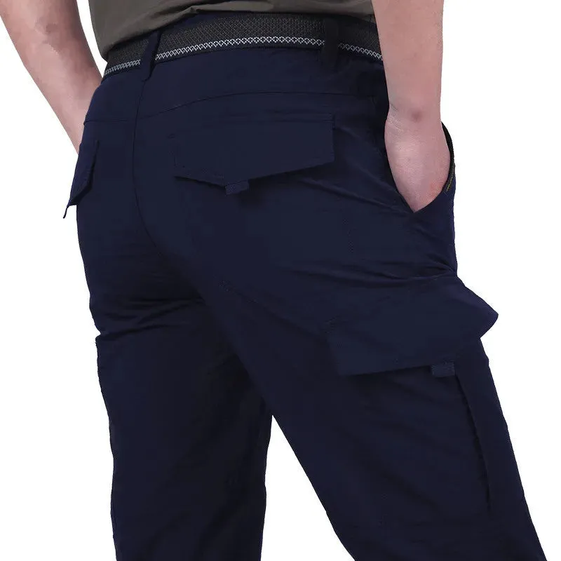 Quick Dry Cargo Pants Men Summer Breathable Lightweight Waterproof Tactical Pants Male Army Military Casual Long Trousers