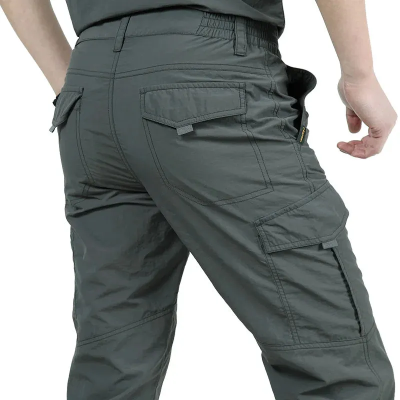 Quick Dry Cargo Pants Men Summer Breathable Lightweight Waterproof Tactical Pants Male Army Military Casual Long Trousers