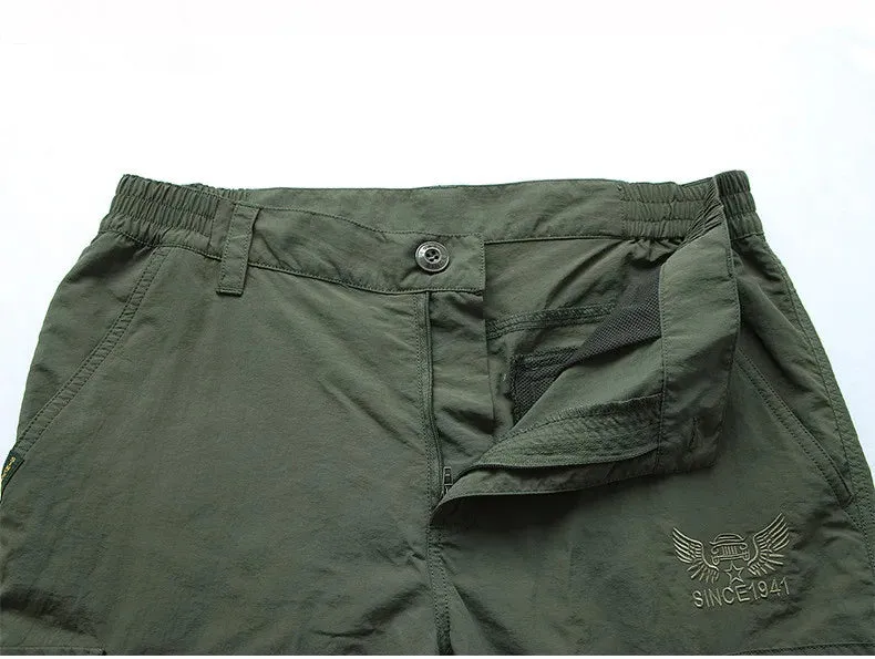 Quick Dry Cargo Pants Men Summer Breathable Lightweight Waterproof Tactical Pants Male Army Military Casual Long Trousers
