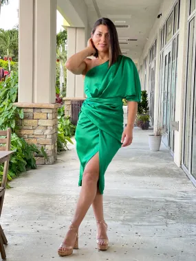 "Pia" One Shoulder Wrap Style Dress