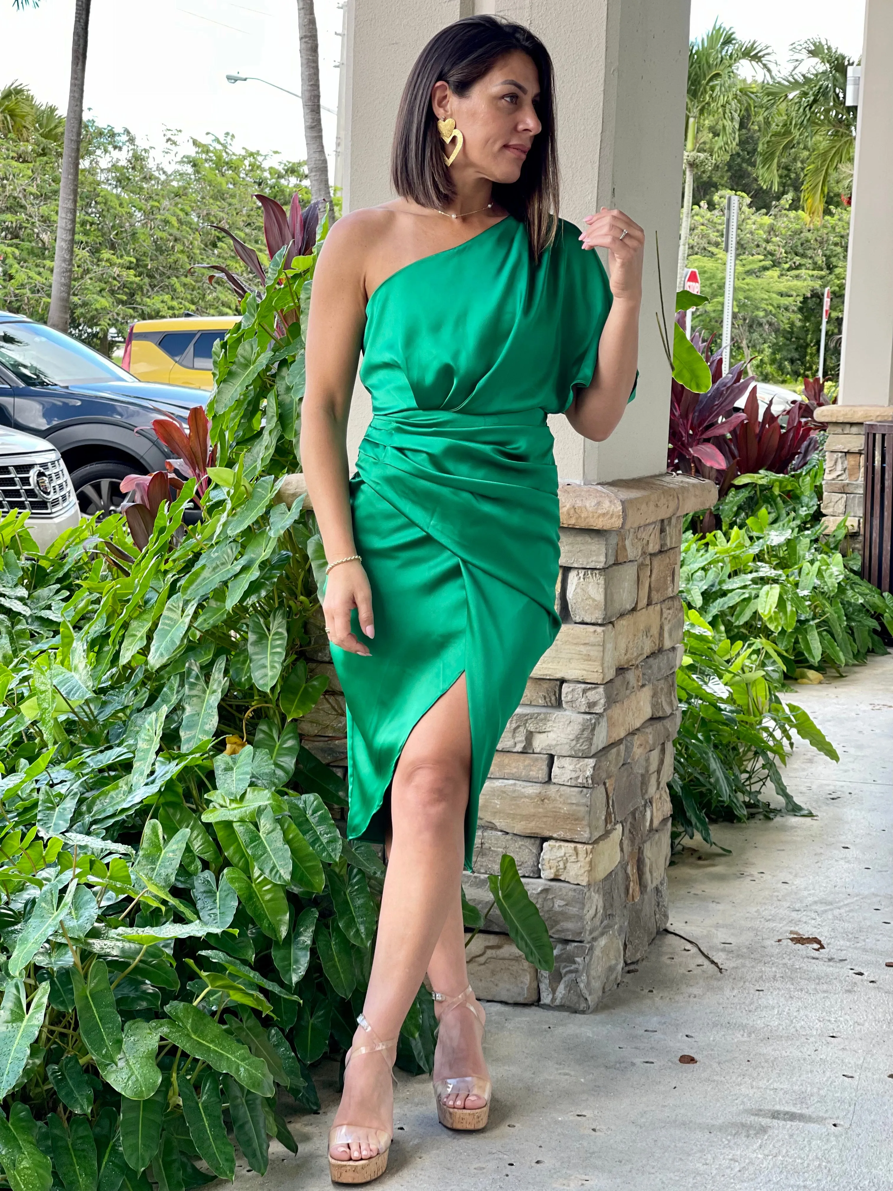 "Pia" One Shoulder Wrap Style Dress