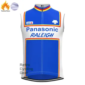Raleigh Blue-Black Fleece Retro Cycling Vest