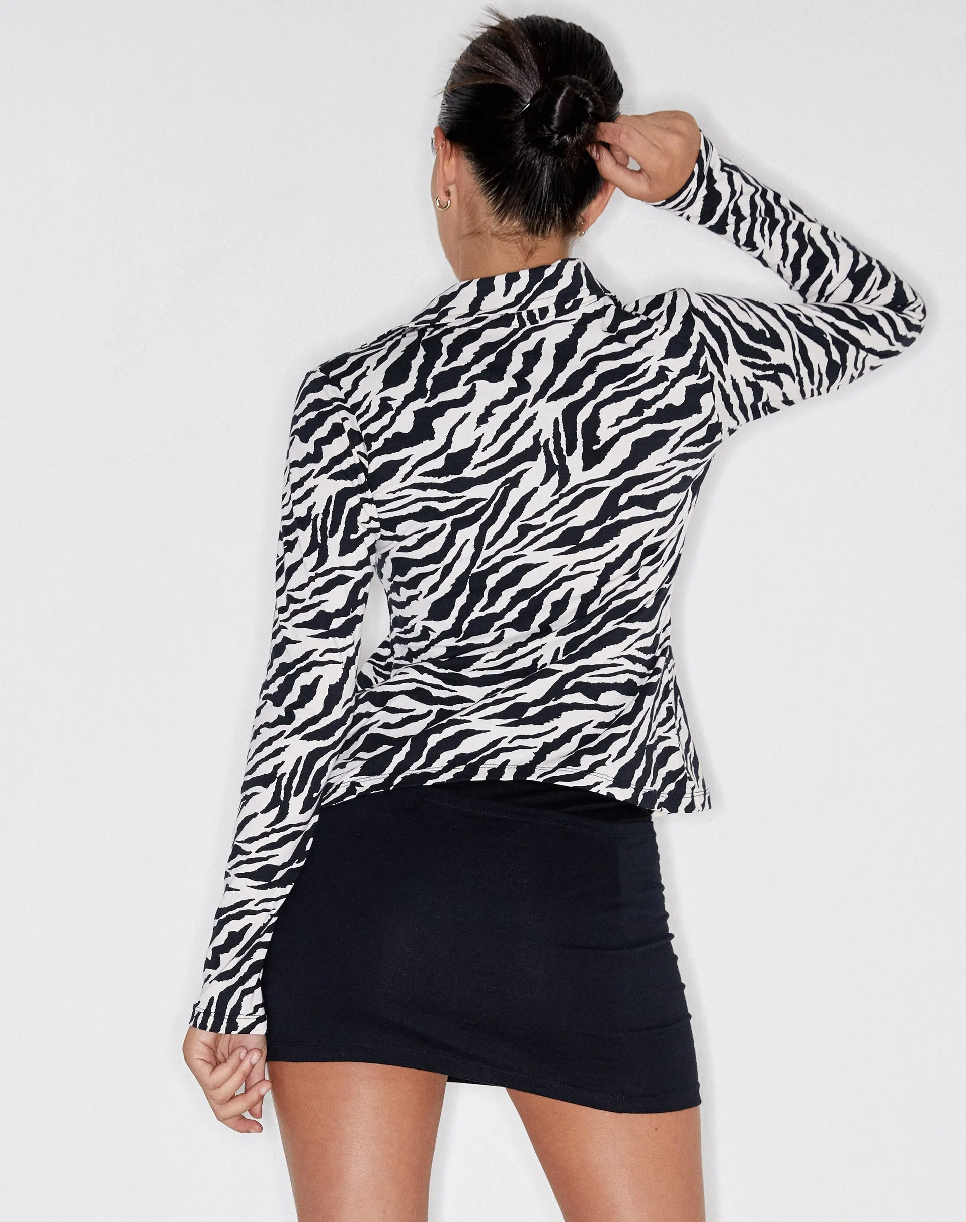 Ruix Long Sleeve Top in 90's Zebra