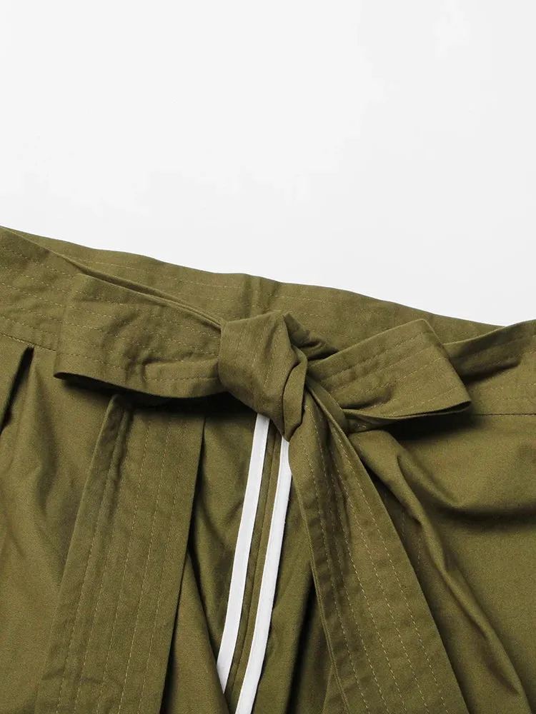 Solid Irregular Skirts For Women High Waist Patchwork Belt A Line Mid Calf Skirt Spring Female Fashion Clothing
