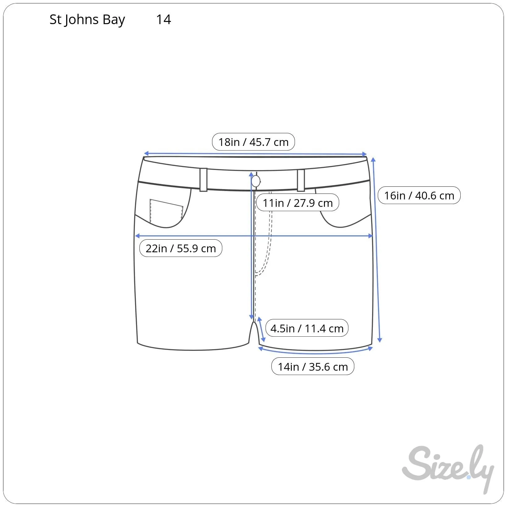 St. John's Bay Women's White Stretch Cotton Blend Five Pocket Shorts Size 14