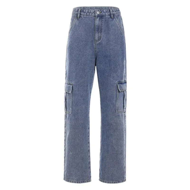 Straight Denim High Waist Pants