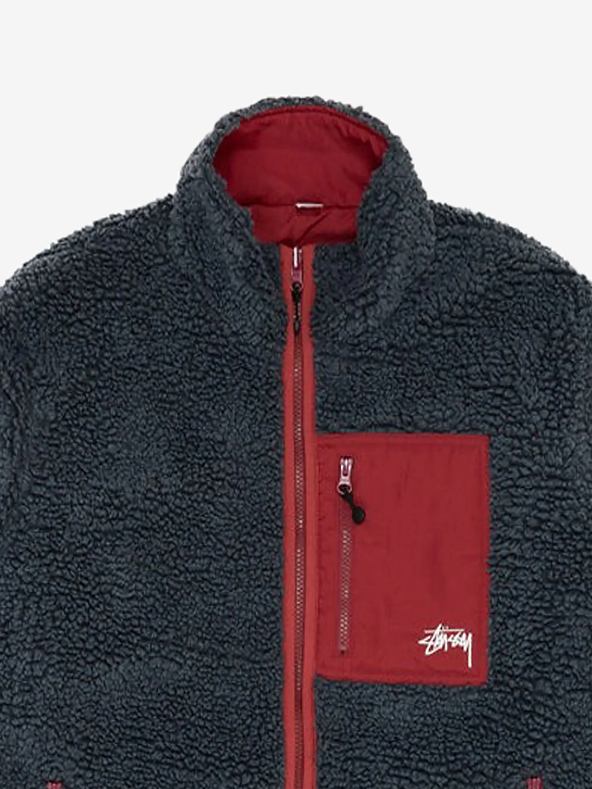 Stussy Sherpa Reversible Jacket - Smoke