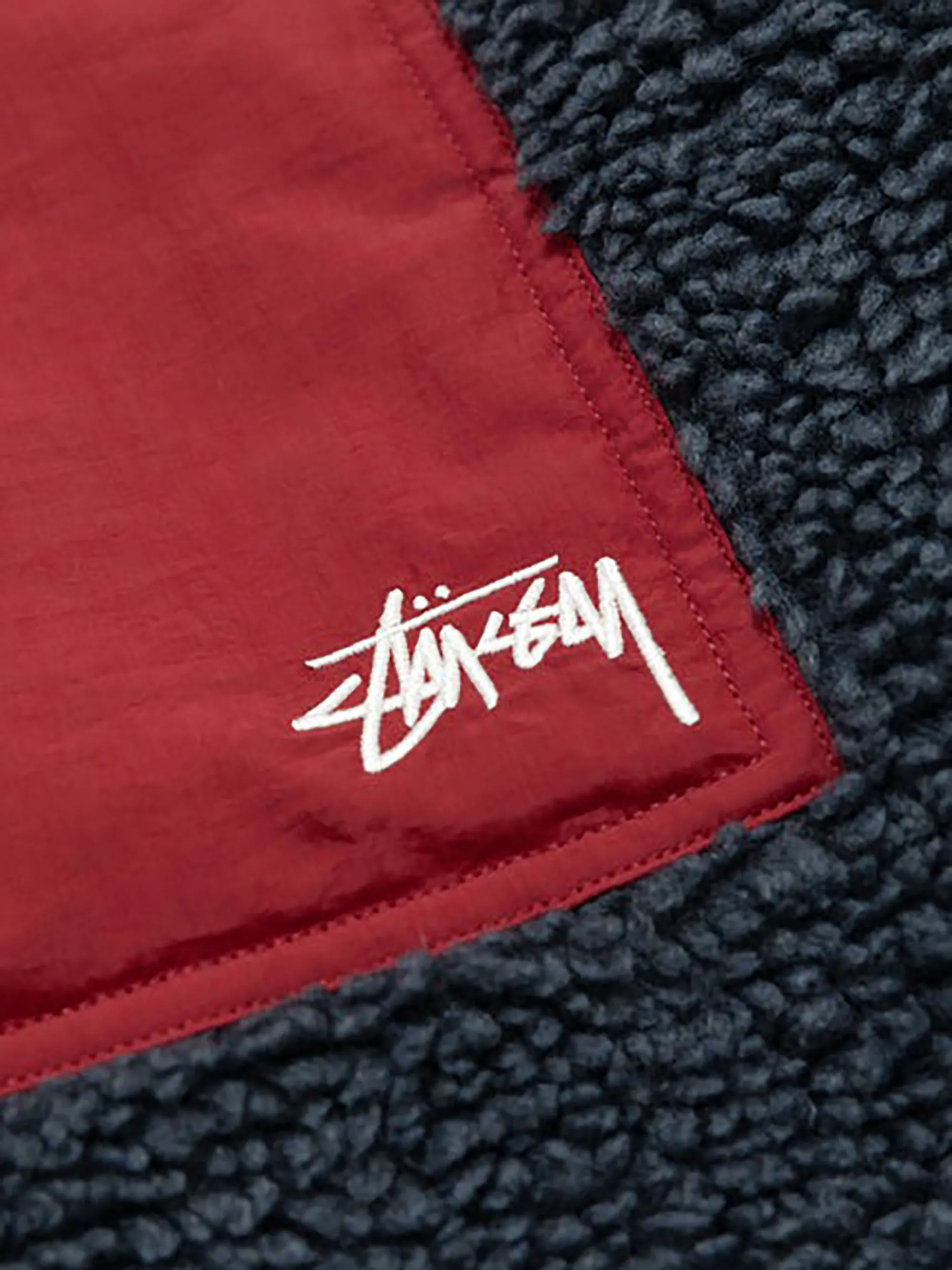 Stussy Sherpa Reversible Jacket - Smoke