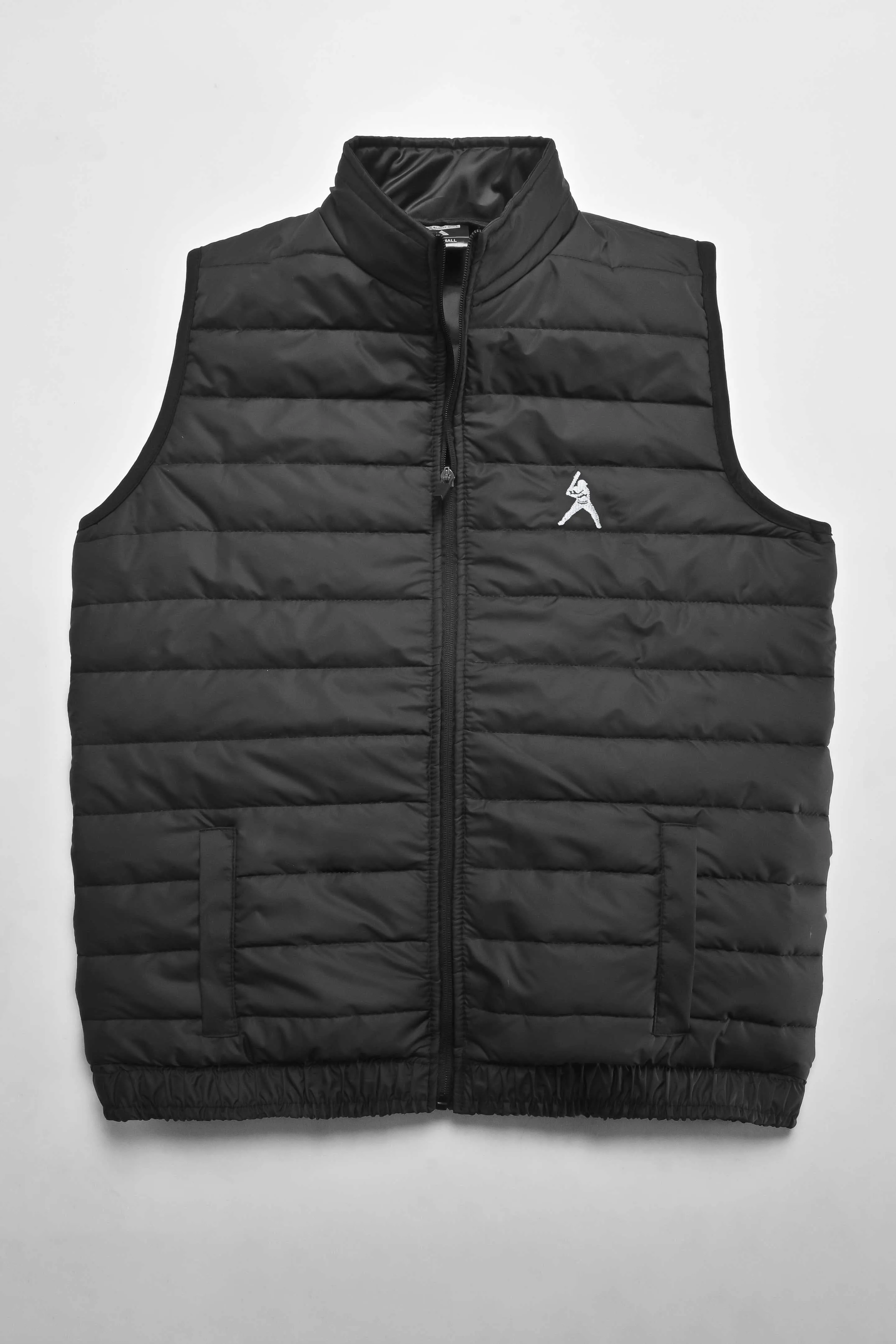 The Burnt Soul Men's Baseball Embroidered Sleeveless Puffer Gilet