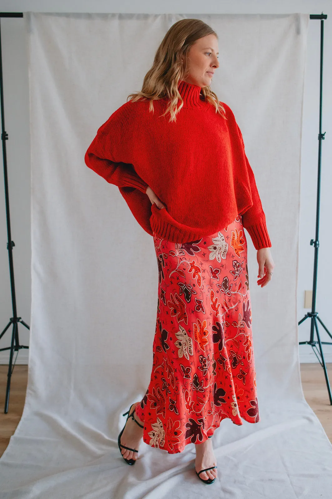 The Rin Skirt by Part Two - Calypso Coral - PLUS