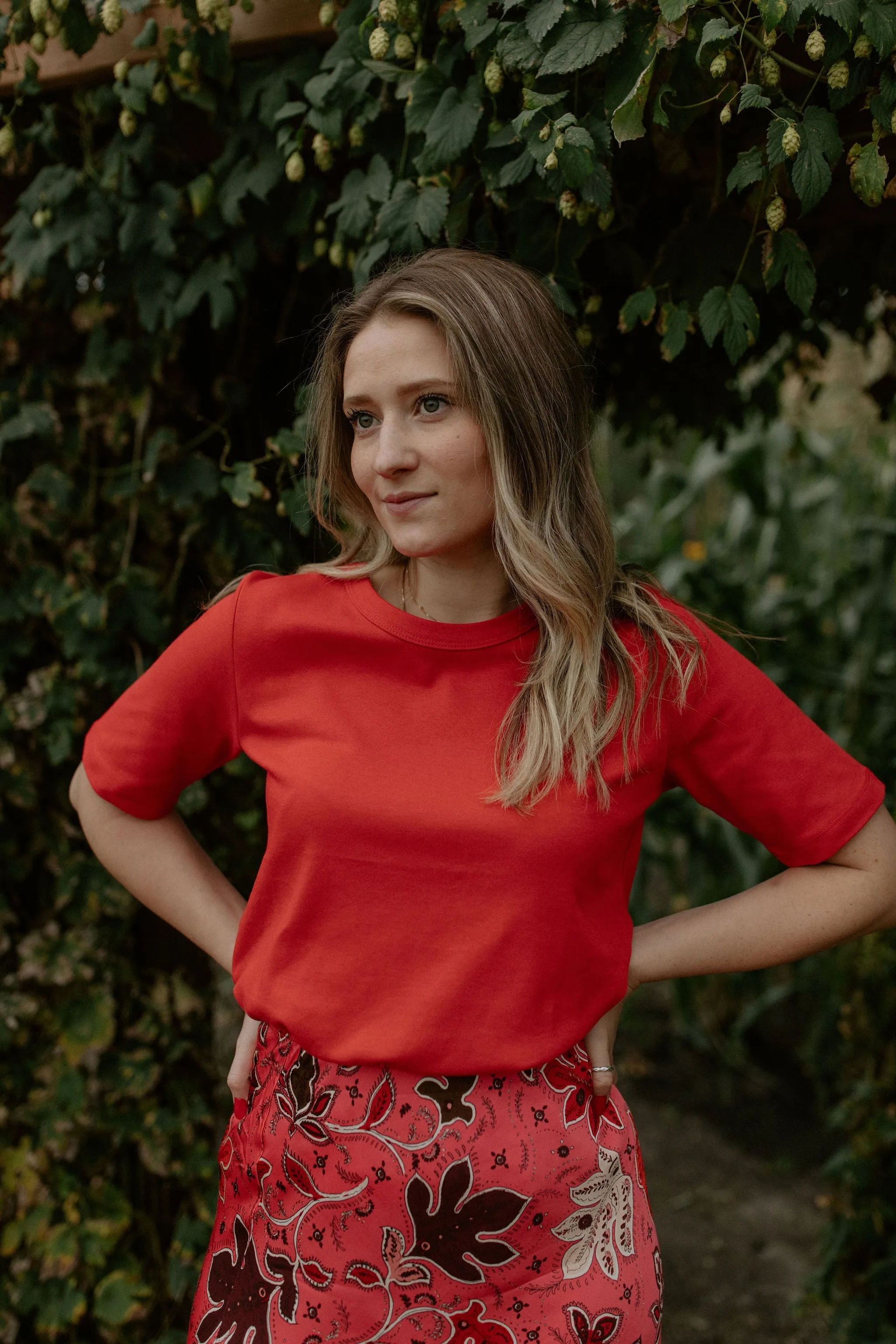 The Rin Skirt by Part Two - Calypso Coral - PLUS