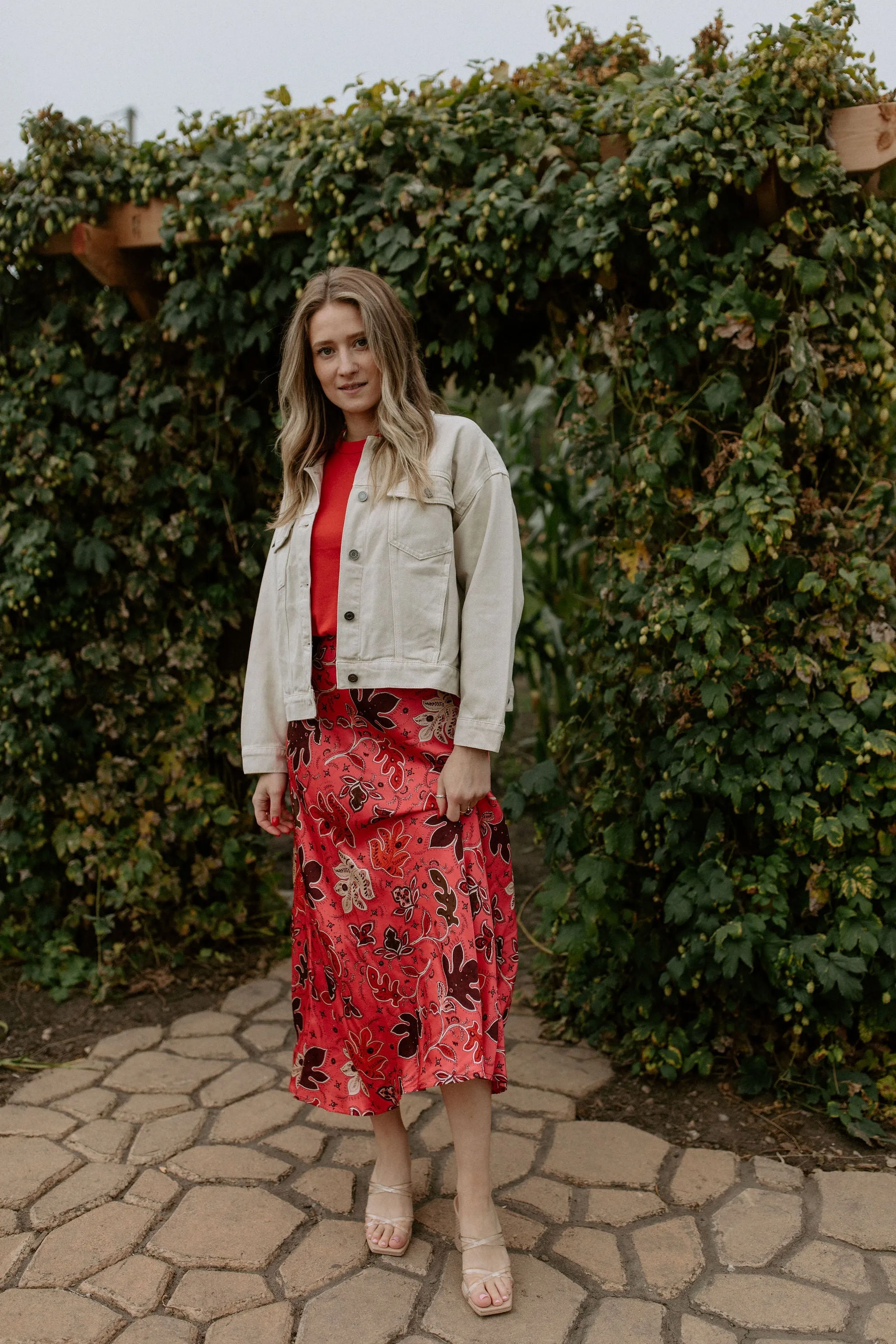 The Rin Skirt by Part Two - Calypso Coral - PLUS