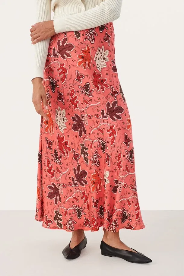 The Rin Skirt by Part Two - Calypso Coral - PLUS