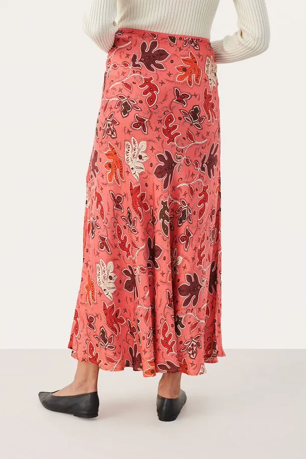 The Rin Skirt by Part Two - Calypso Coral - PLUS