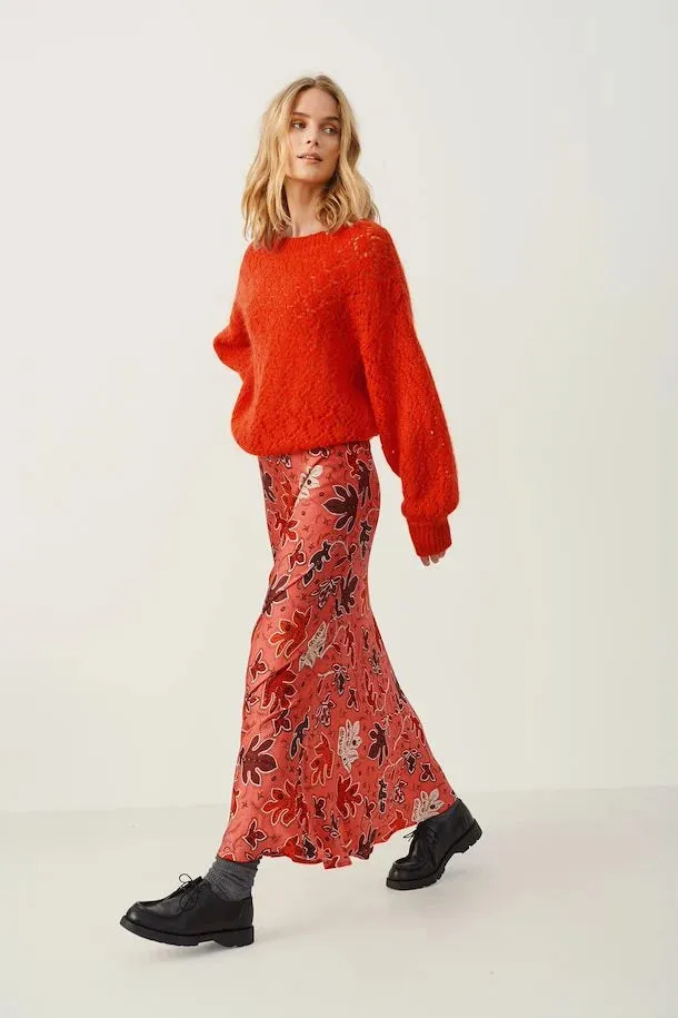 The Rin Skirt by Part Two - Calypso Coral - PLUS