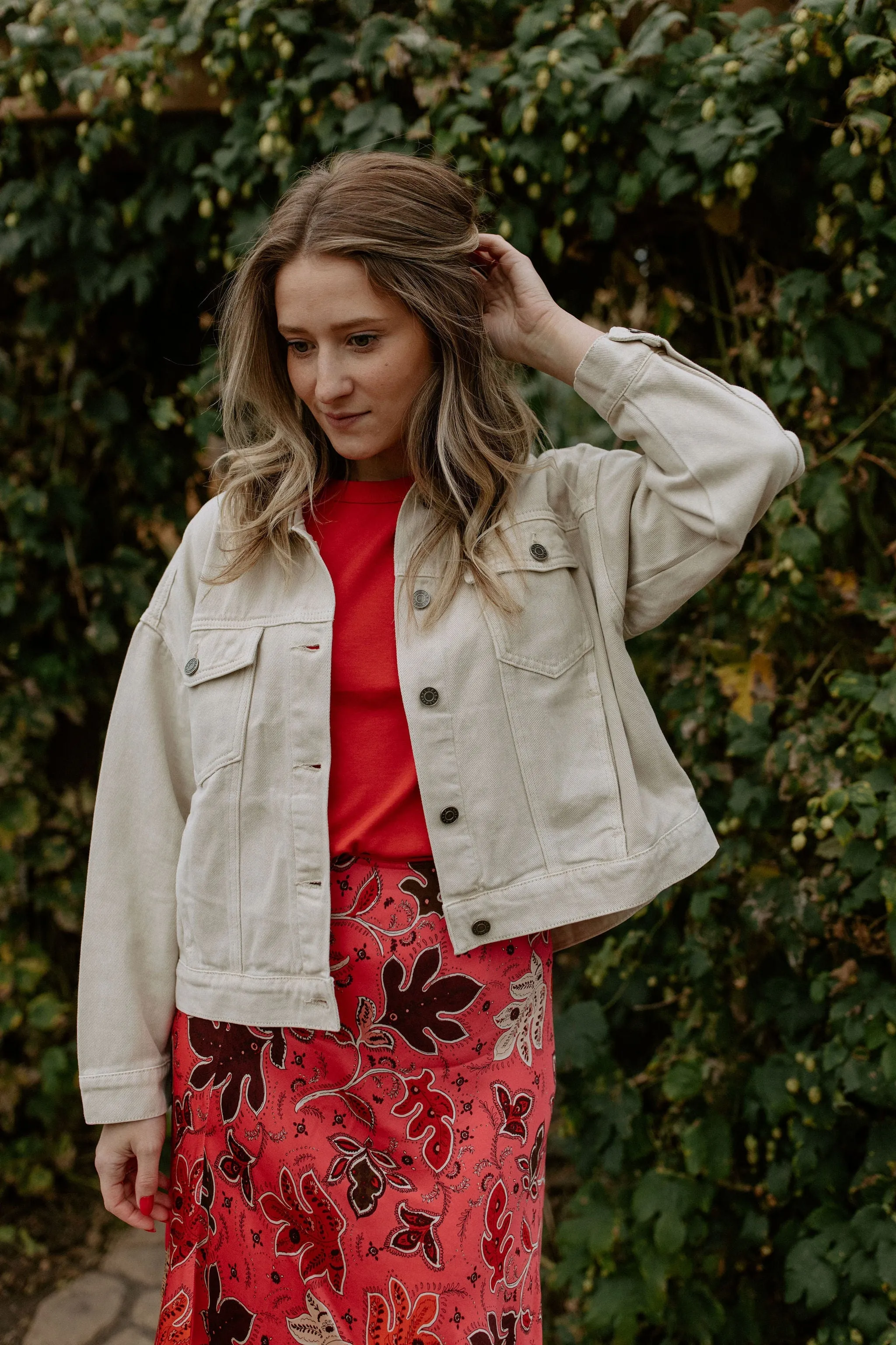The Rin Skirt by Part Two - Calypso Coral - PLUS