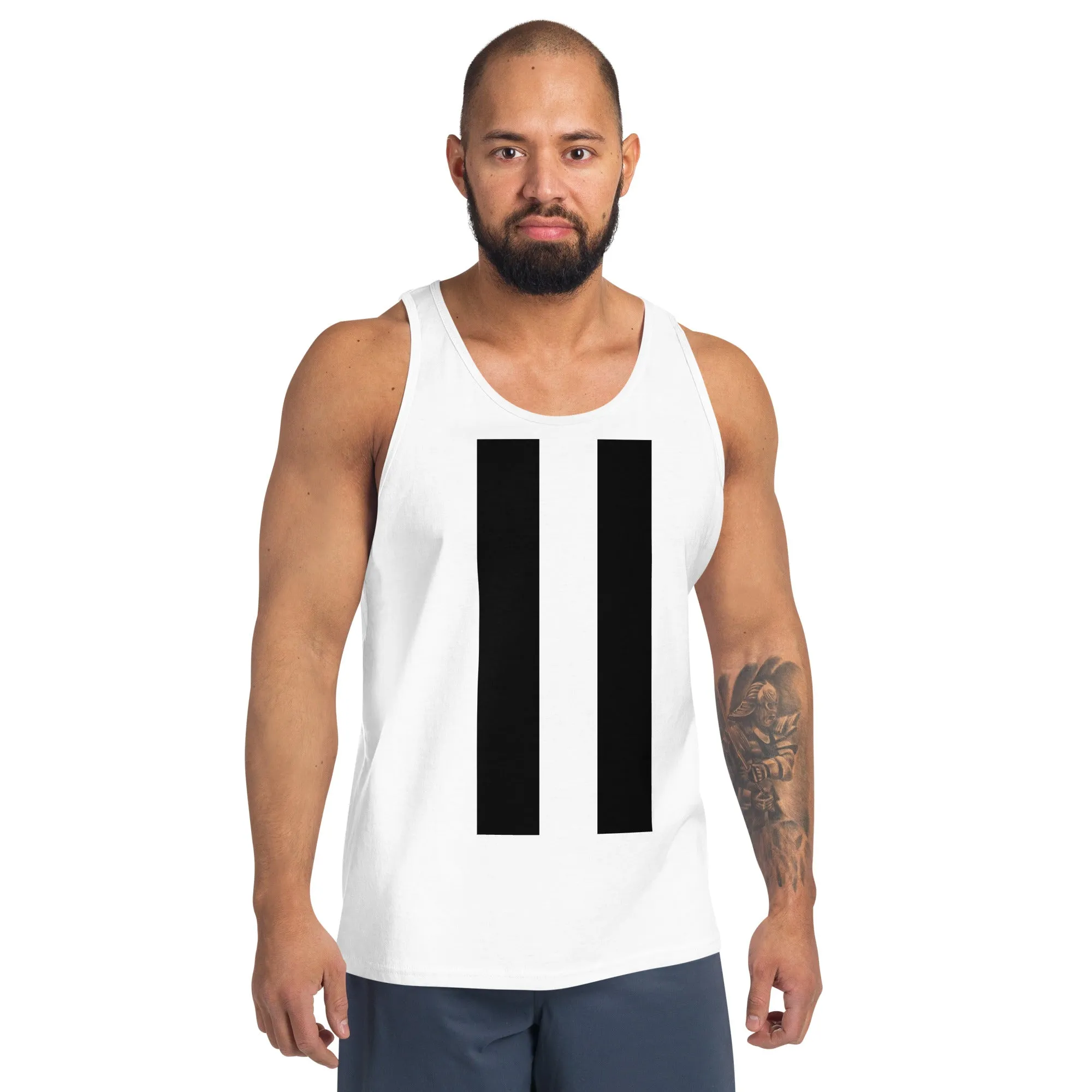 Unisex Tank Twin Strips Top