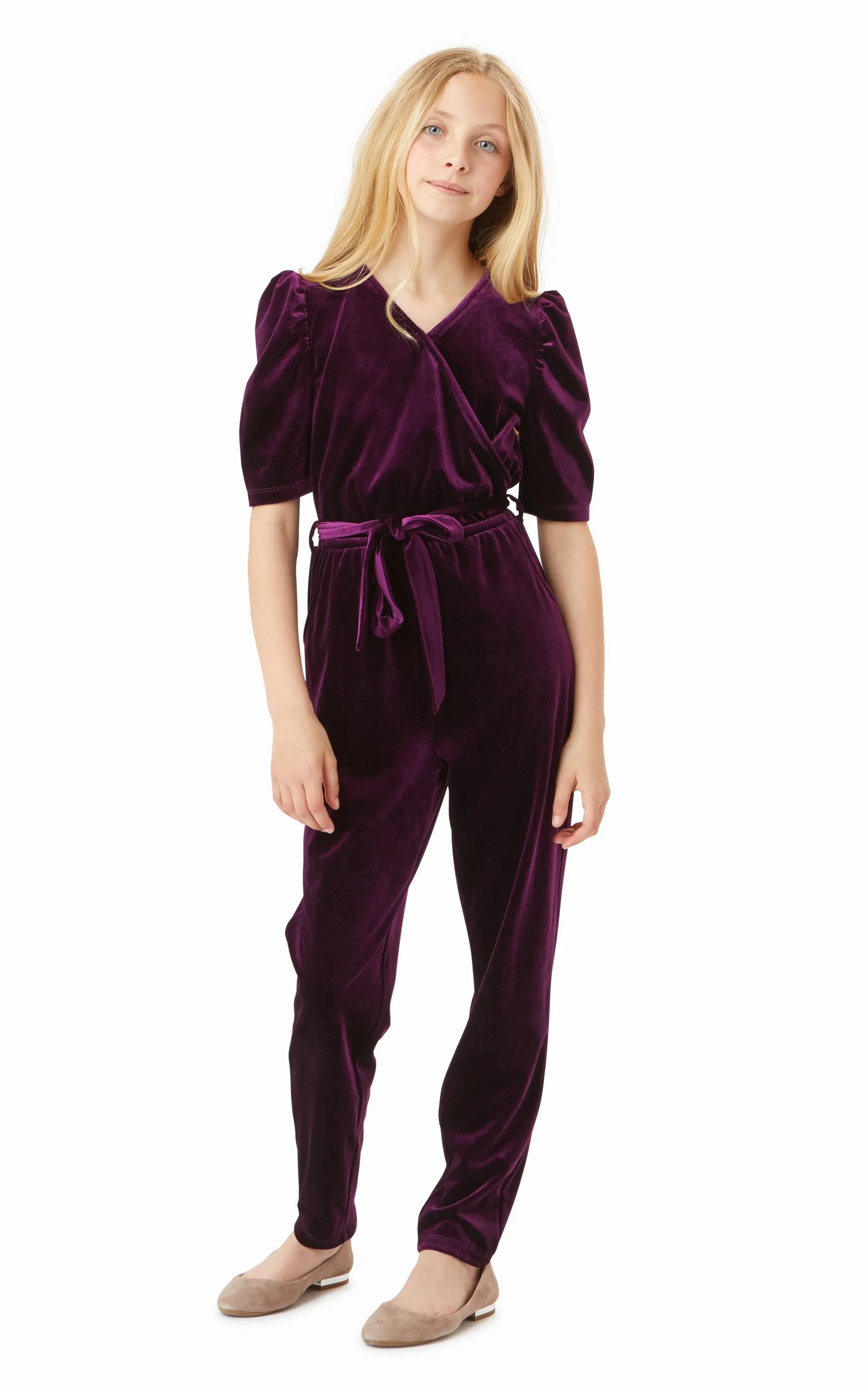Velour Wrap Jumpsuit