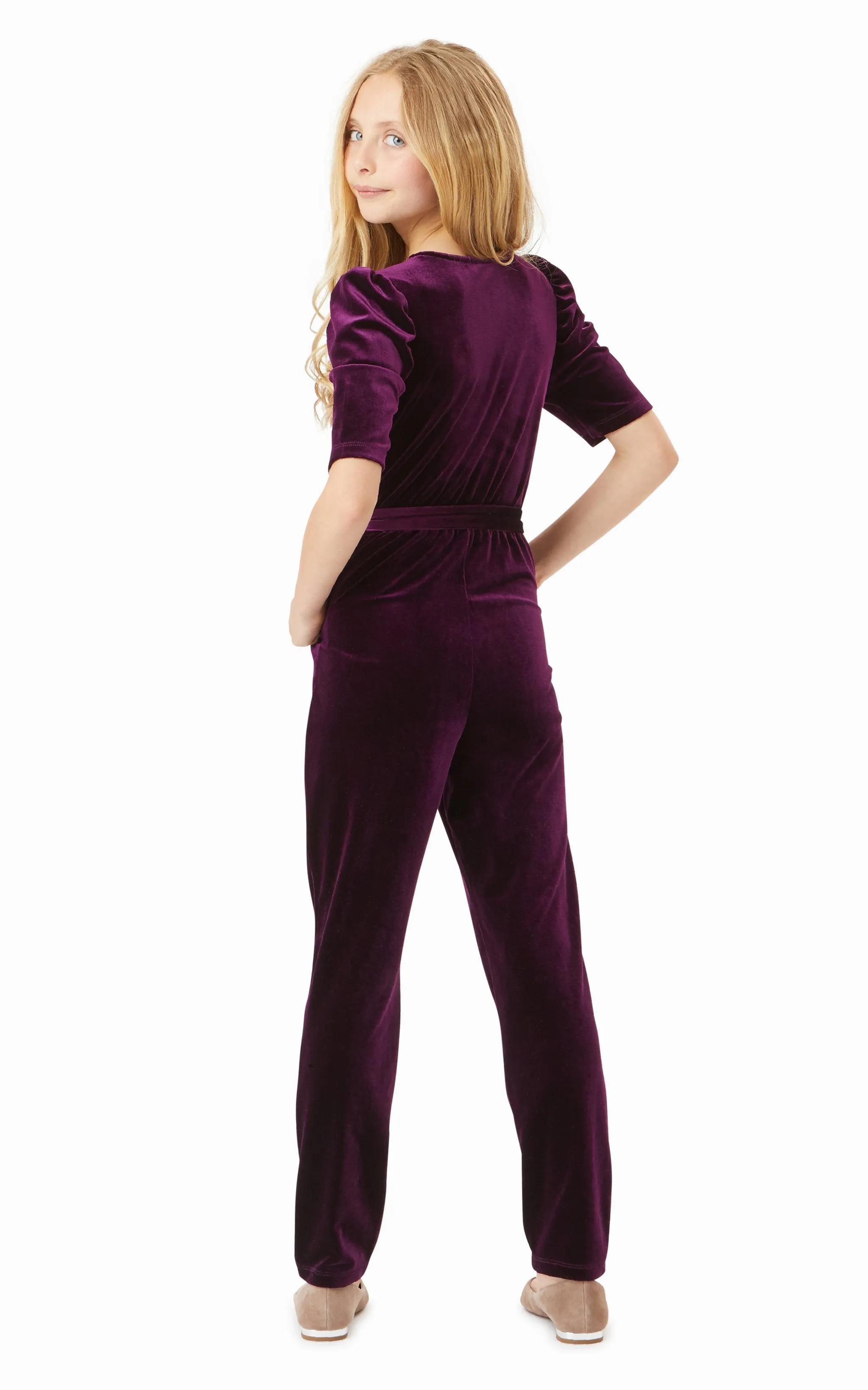 Velour Wrap Jumpsuit
