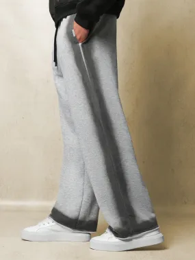 Wide Fit Spray Effect Sweatpants With Drawcords
