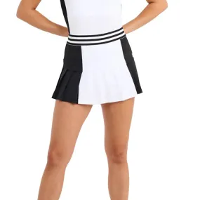 Women`s 14 inch High-Waisted Tennis Skort Black and White